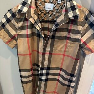 Burberry kids Tan Checkered Shirt